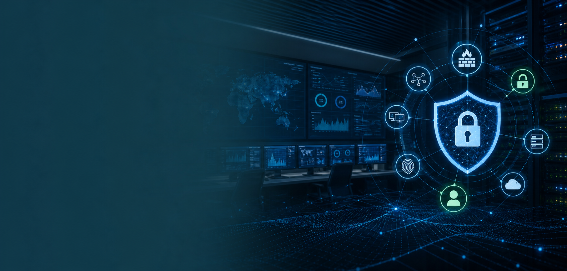 Centro de operaciones de seguridad con monitoreo de red e infraestructura crítica